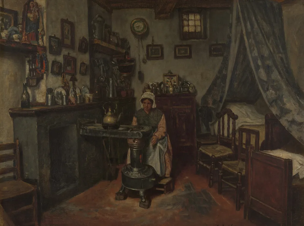 Interior, by Henri de Braekeleer, oil, 1867
