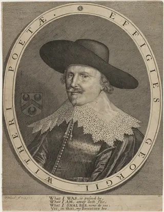 George Wither, Poet, by John Payne, ink, 1635
