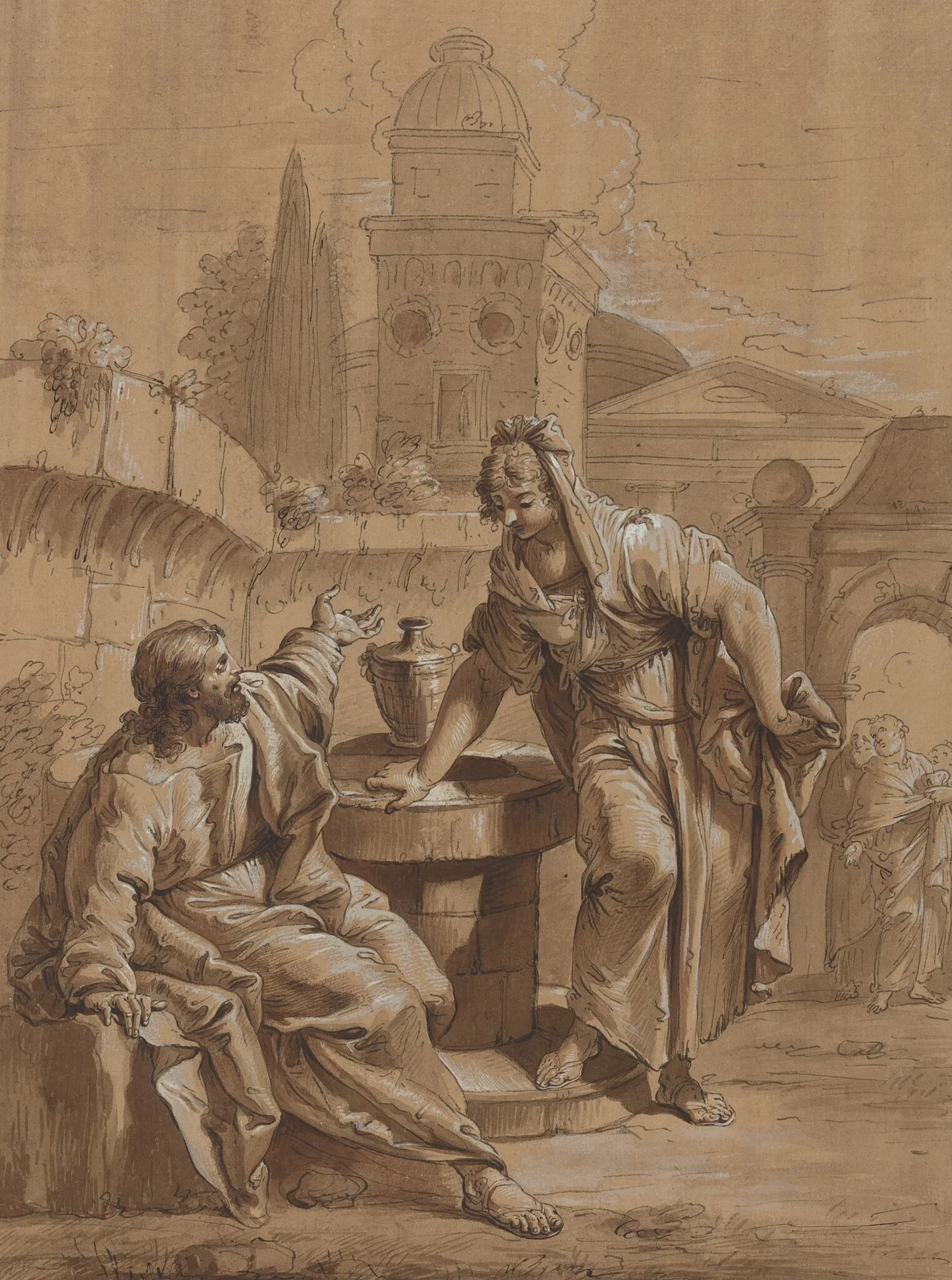 Christ and the Woman of Samaria, detail