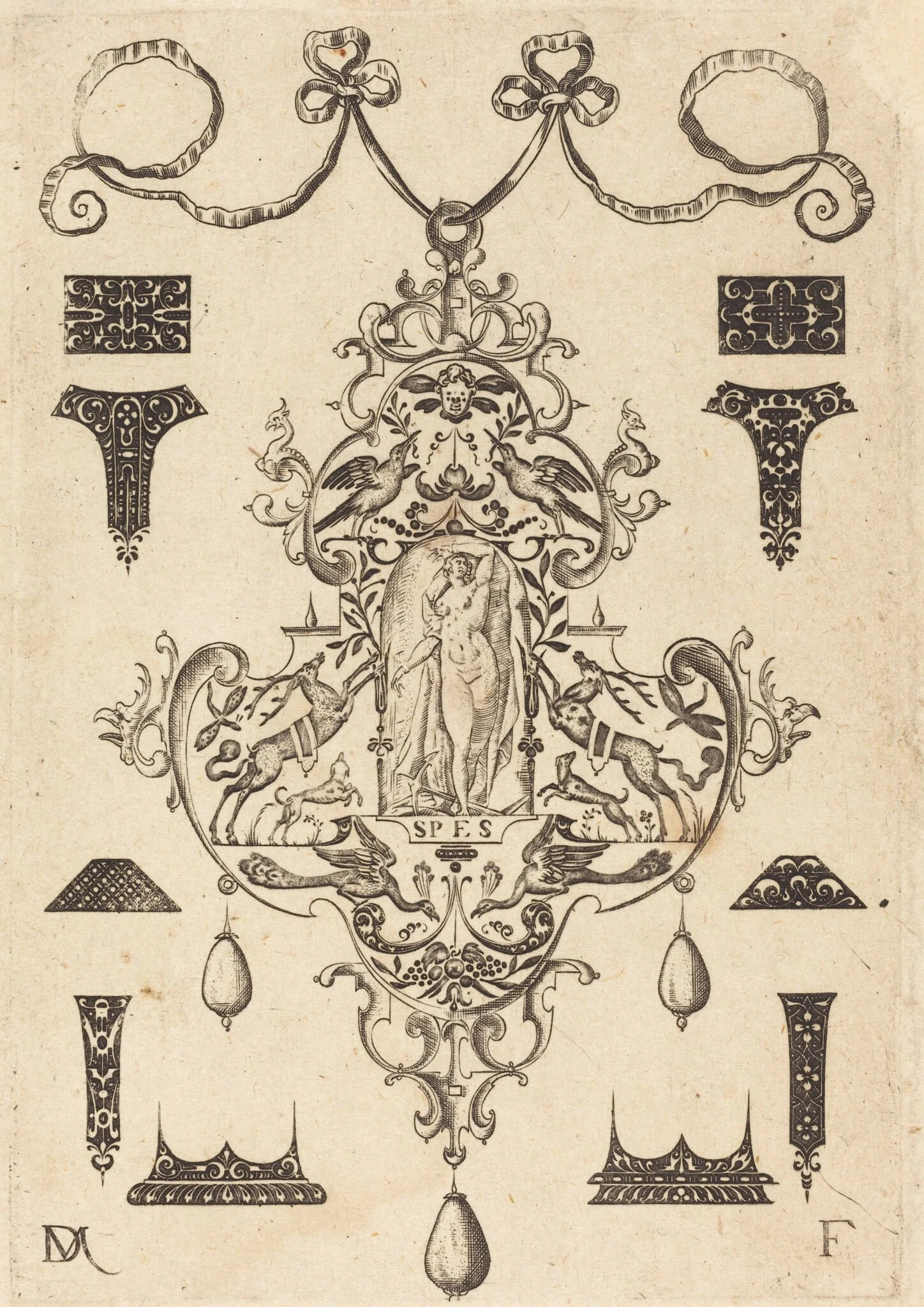 Large Pendant, Hope Standing at Centre, detail