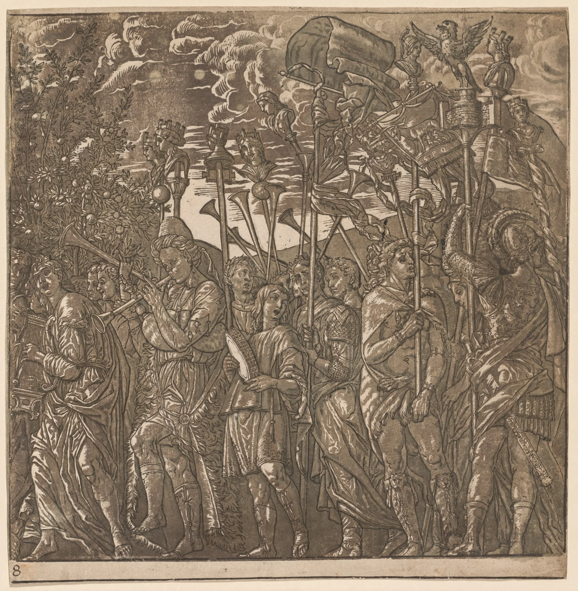The Triumph of Julius Caesar: Soldiers Carrying Banners and Standards, detail