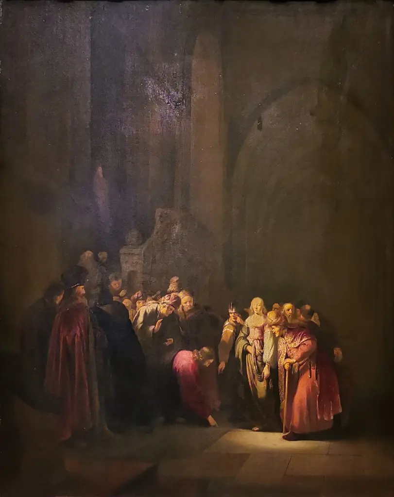 The Adulteress before Christ, by Willem de Poorter, oil, 1640