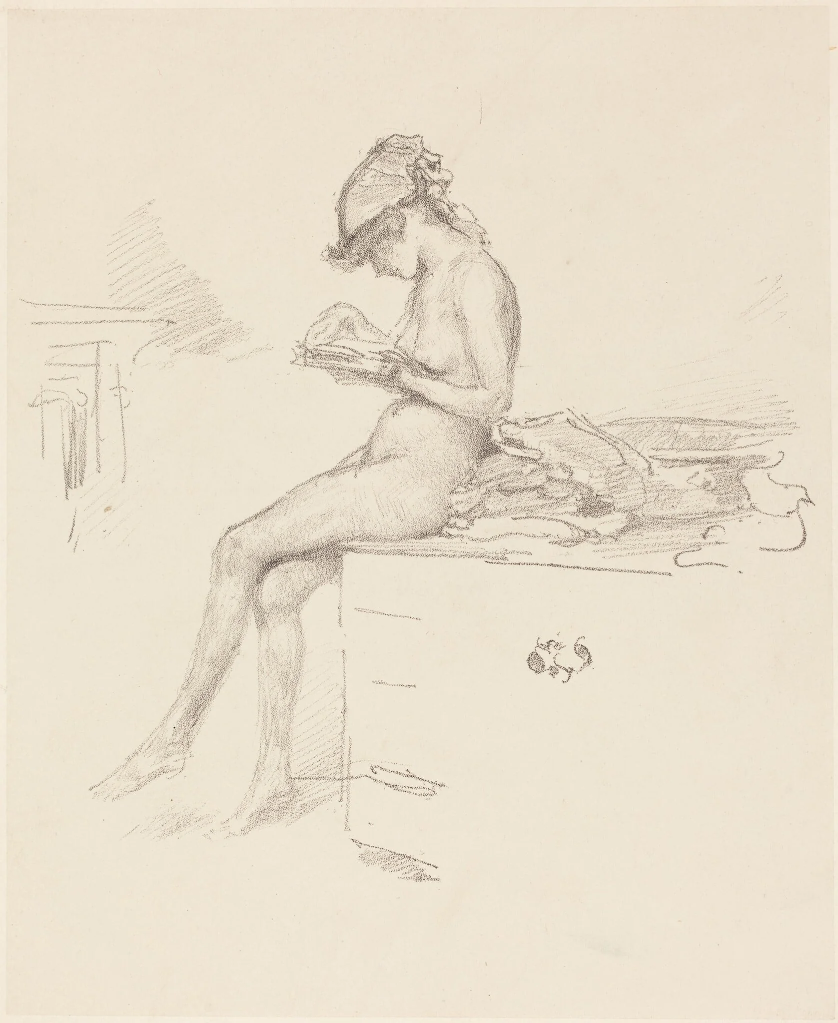 The Little Nude Model, Reading, detail