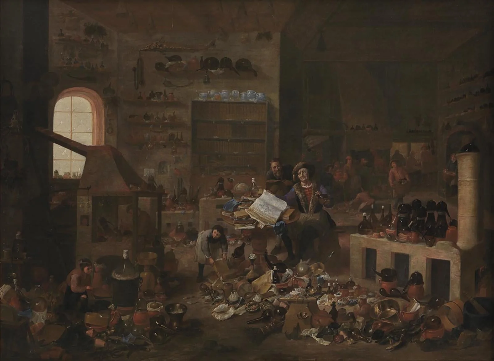 An Alchemist in his Laboratory, detail