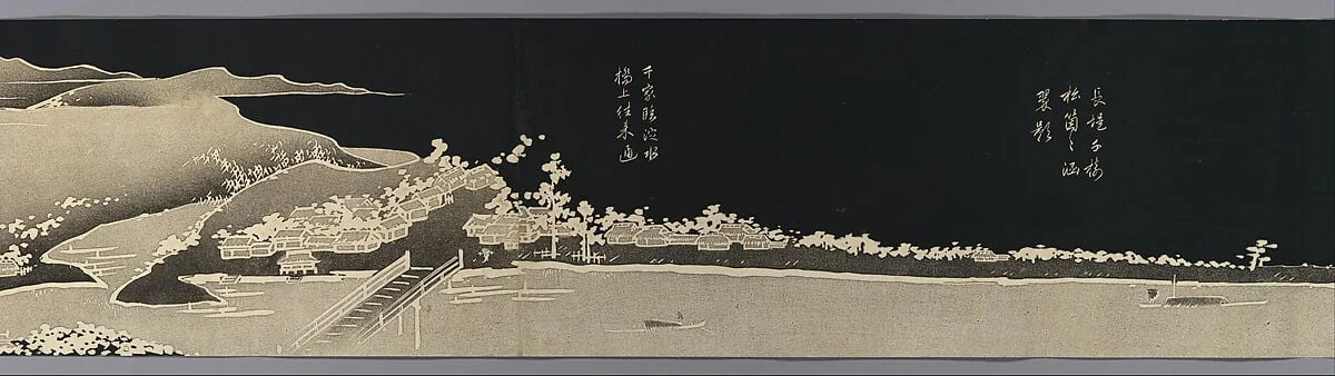 伊藤若冲画 「乗興舟」|Happy Improvisations on a Riverboat Journey, detail