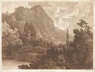 A second drawing done from the same blot, by Alexander Cozens, ink, 1785