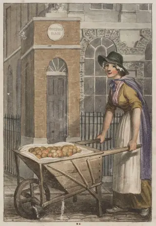 Baking Or Boiling Apples! Dumpling Apples!, by Craig, watercolor, 1804