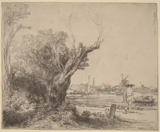 The Omval, by Rembrandt van Rijn, ink, 1645