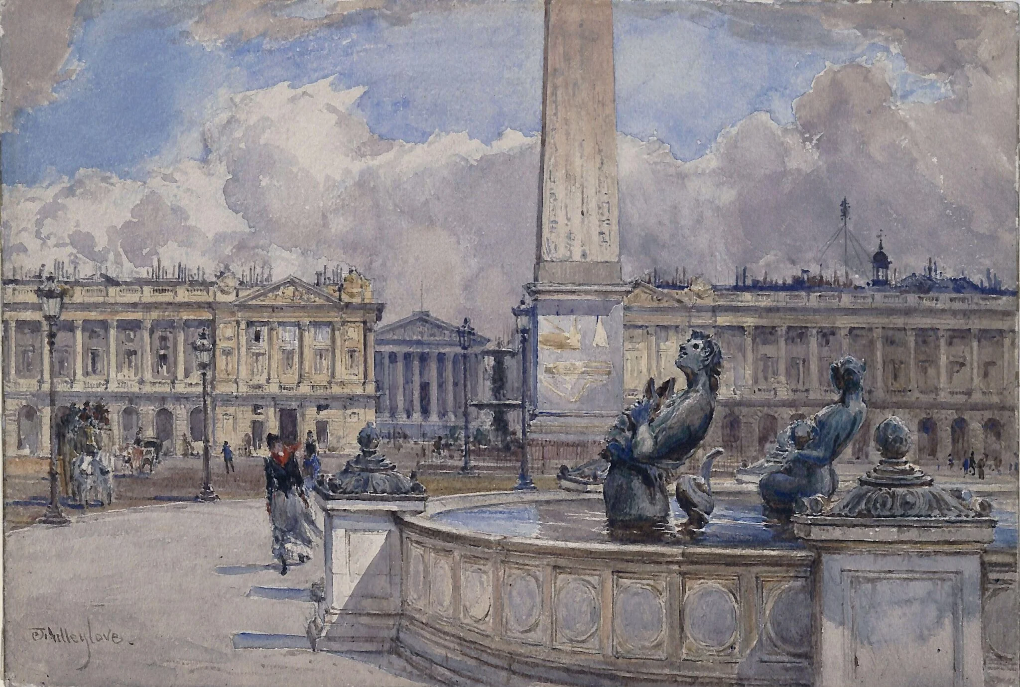 Place de la Concorde, looking towards the Madeleine, detail