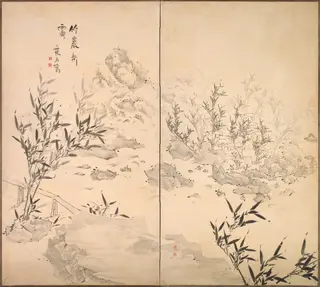Bamboo in Fine Weather after Rain, by Ike Taiga, unspecified, 1758