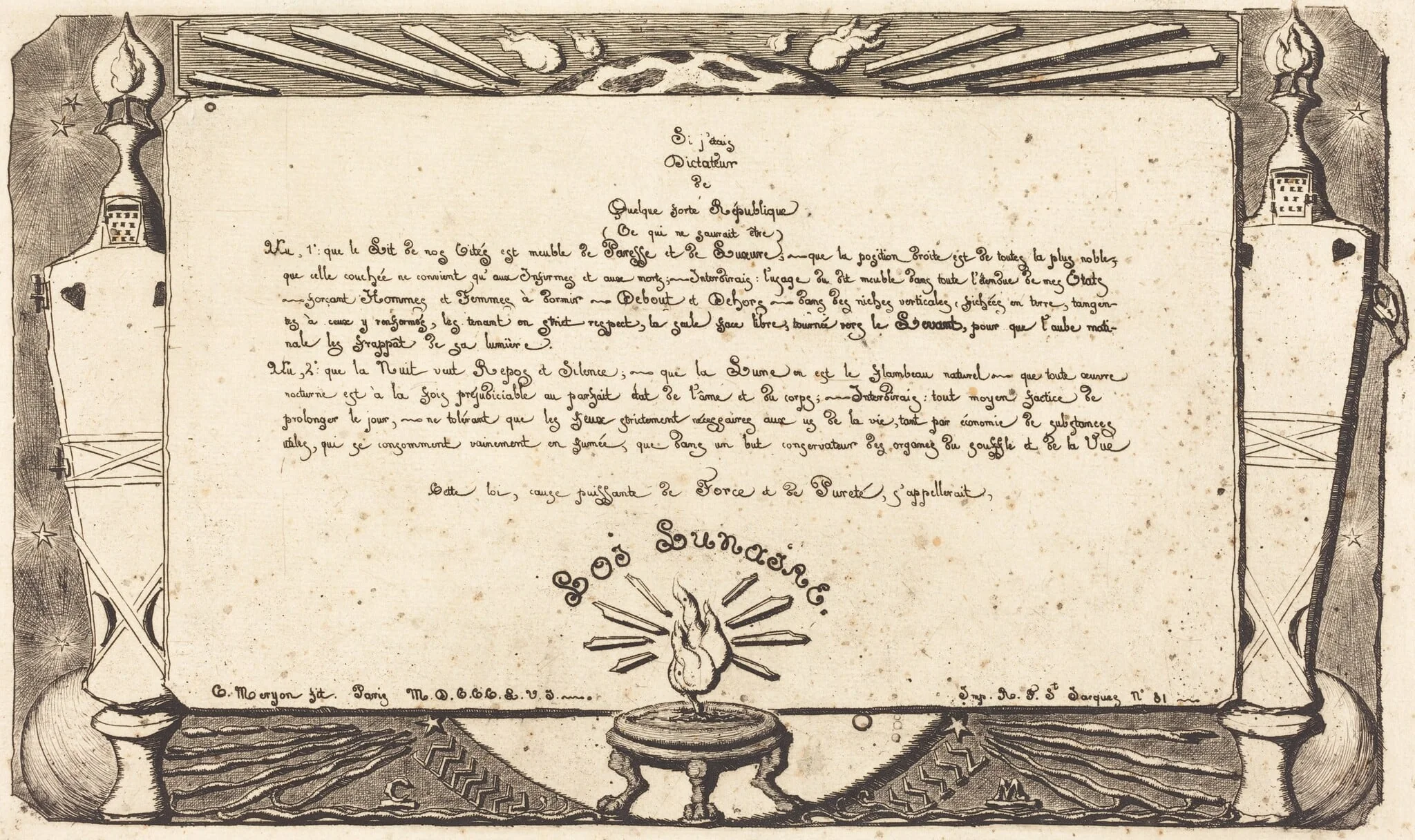 La Loi lunaire, 1er planche ("Lunar" Law, 1st plate), detail