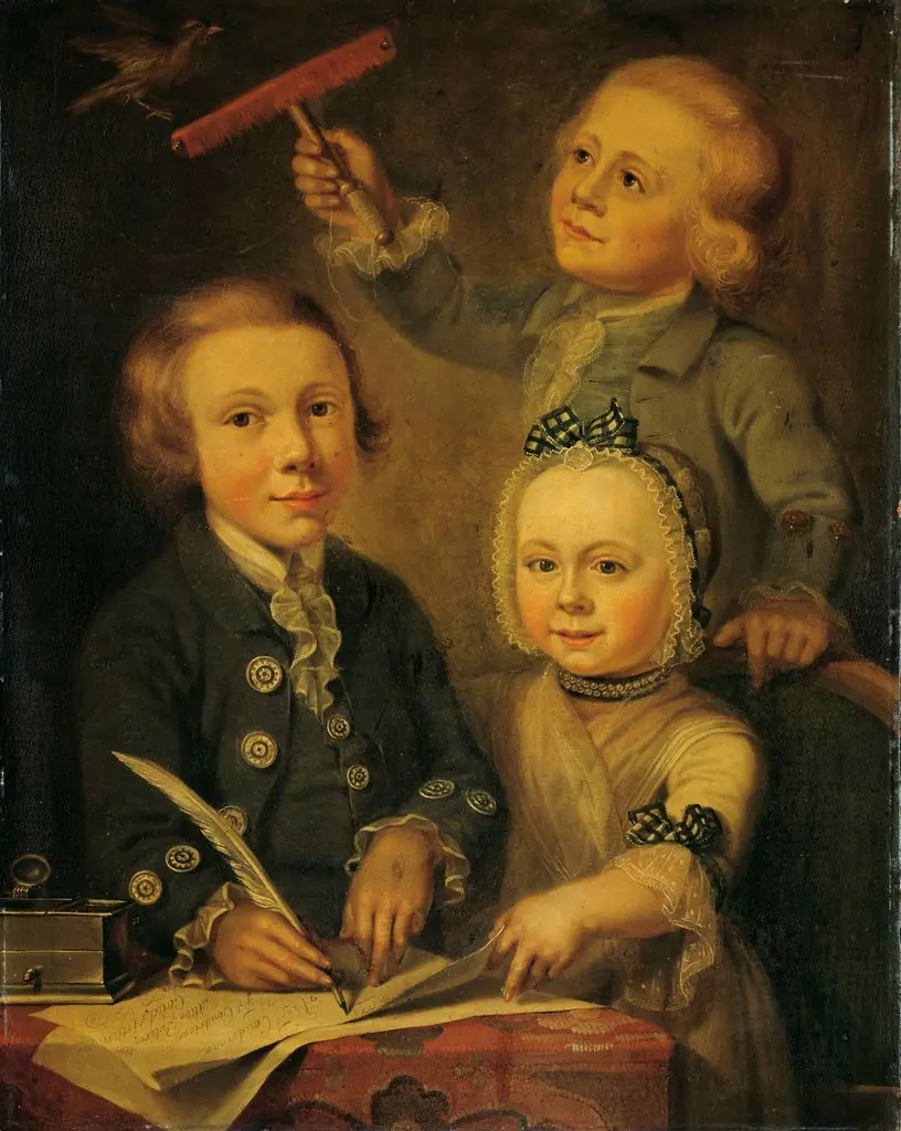 Portrait of the Children of Barend Goudriaan, by Cornelis van Cuylenburgh, oil, 1788