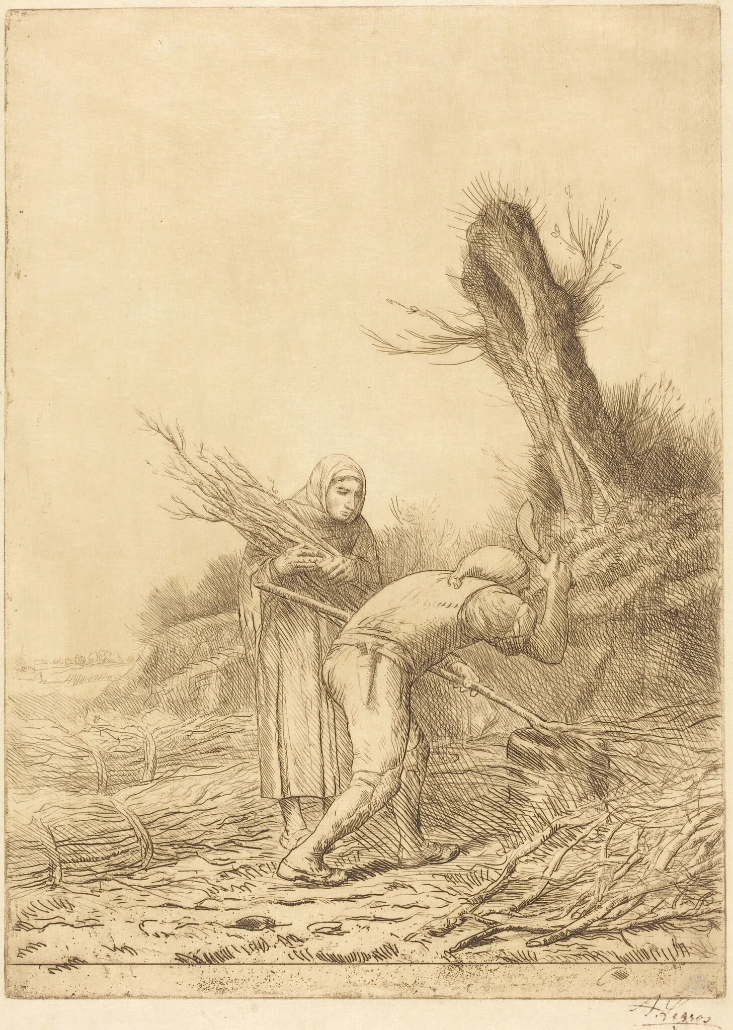 Fagot-makers (Les faiseurs de fagots), detail
