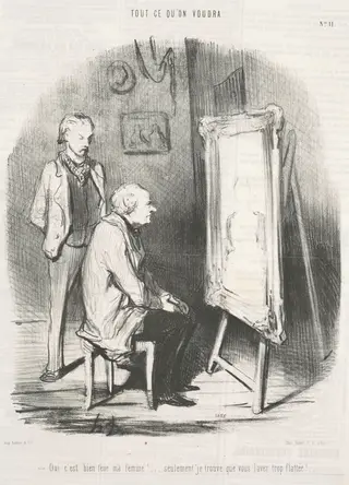 Oui c'est bien feue ma femme! ..., by Honoré Daumier, ink, 1847