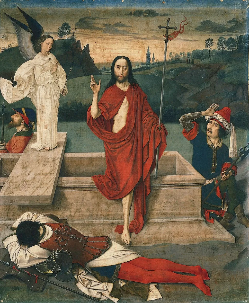 Resurrection, by Dieric Bouts, distemper, 1455