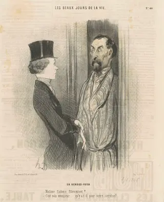 Un rendez-vous, by Honoré Daumier, ink, 1845