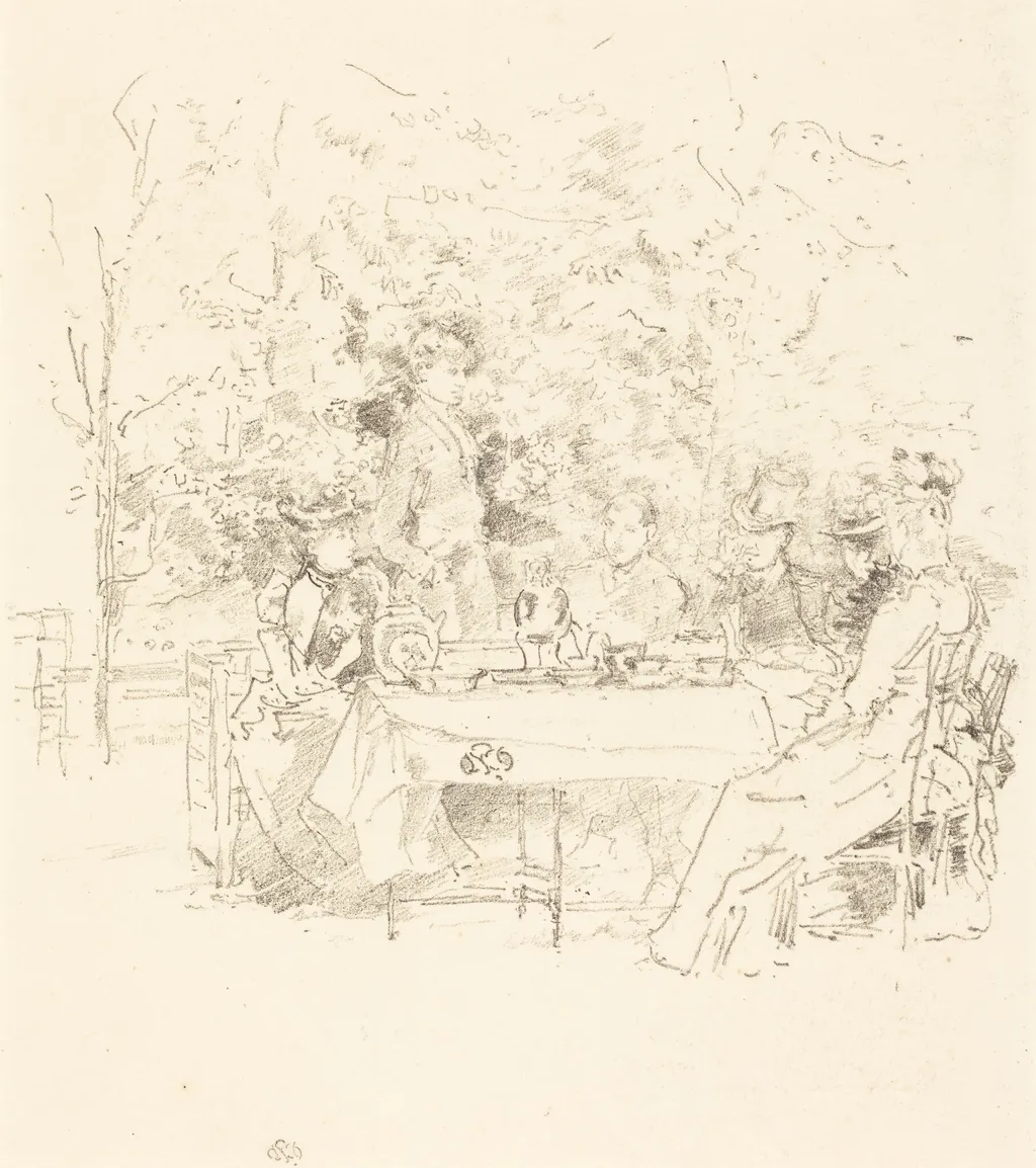 The Garden, by James McNeill Whistler, ink, 1891