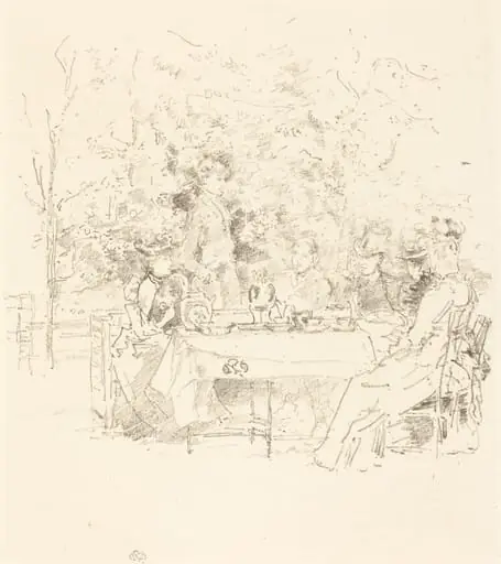 The Garden, by James McNeill Whistler, ink, 1891