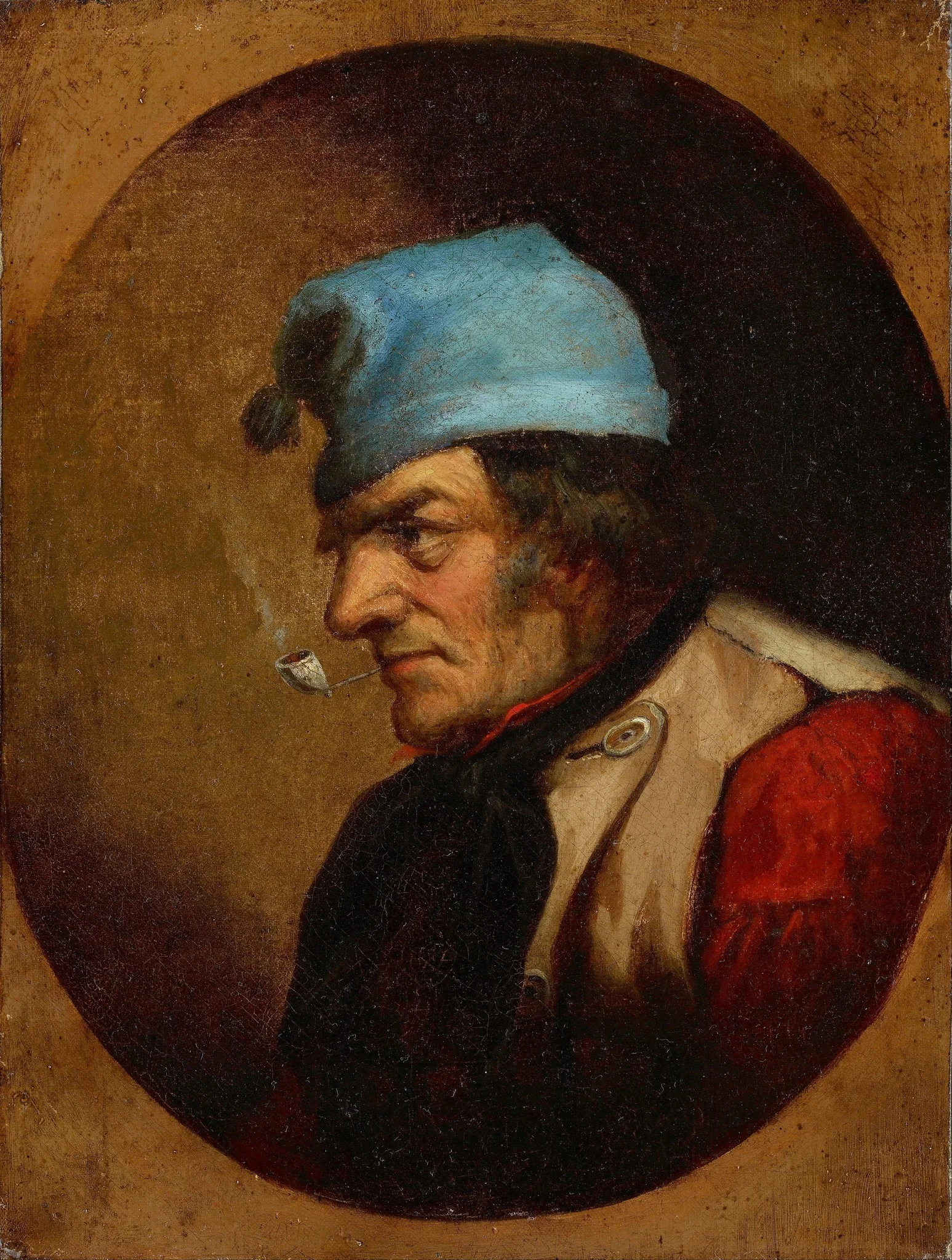 Habitant with Blue Tuque and Pipe, detail