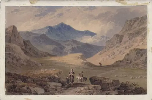 Pass of Llanberis, Wales, by Paul Sandby Munn, watercolor, 1800