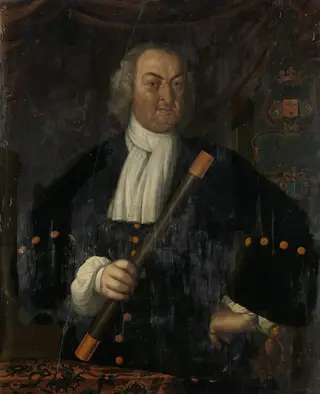Portrait of Hendrik Swaardecroon (Hendrick Zwaardecroon), Governor General of the Dutch East Indies, by Hendrik van den Bosch, oil, 1723