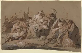 The Massacre of the Innocents, by Giovanni Antonio Pellegrini, ink
