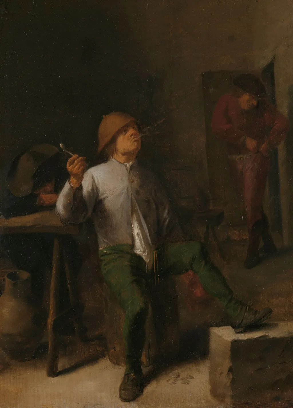 The Smoker, by Adriaen Brouwer, oil, 1630