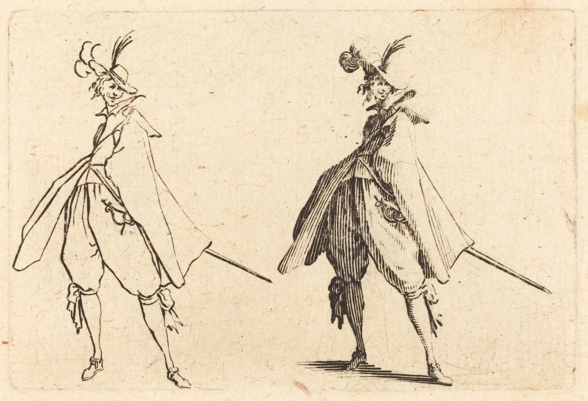 Gentleman in Large Mantle, Front View, detail