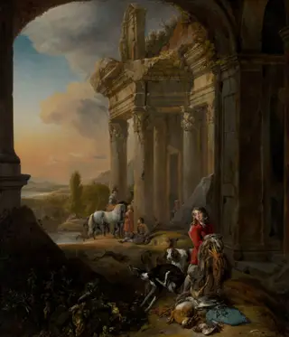After the Hunt, by Jan Baptist Weenix, oil, 1656