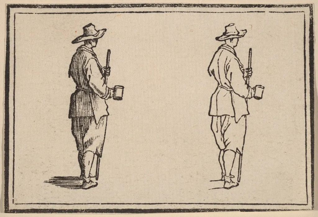Peasant with a Cup, by Edouard Eckman, ink, 1621