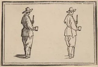 Peasant with a Cup, by Edouard Eckman, ink, 1621