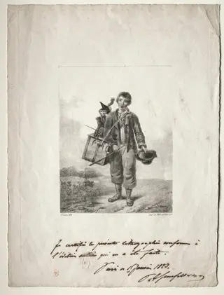 Organ-Grinder Boy, by Alois Senefelder, 1829