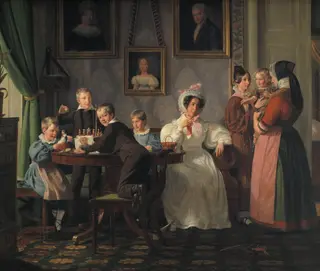 Familien Waagepetersen, by Wilhelm Marstrand, oil