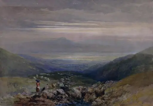 View from the Cat and Fiddle, Buxton, by Emma Sophia Oliver, watercolor, 1876
