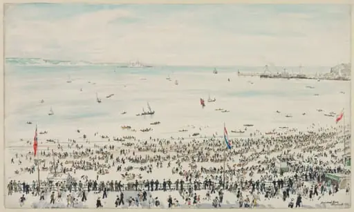 Weymouth Bay, Victory Day Celebrations, by Muirhead Bone, 1946