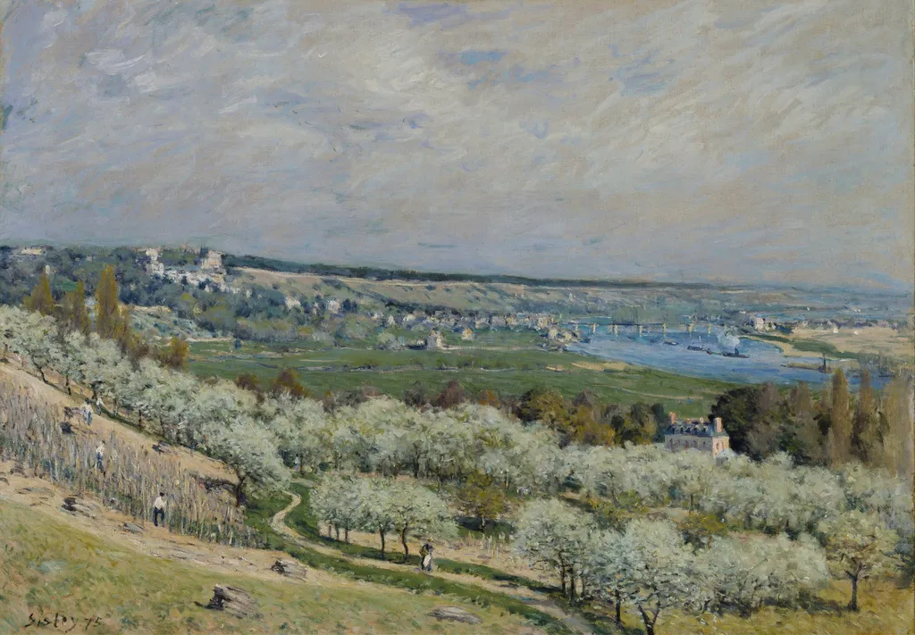 The Terrace at Saint-Germain, Spring, by Alfred Sisley, oil, 1875