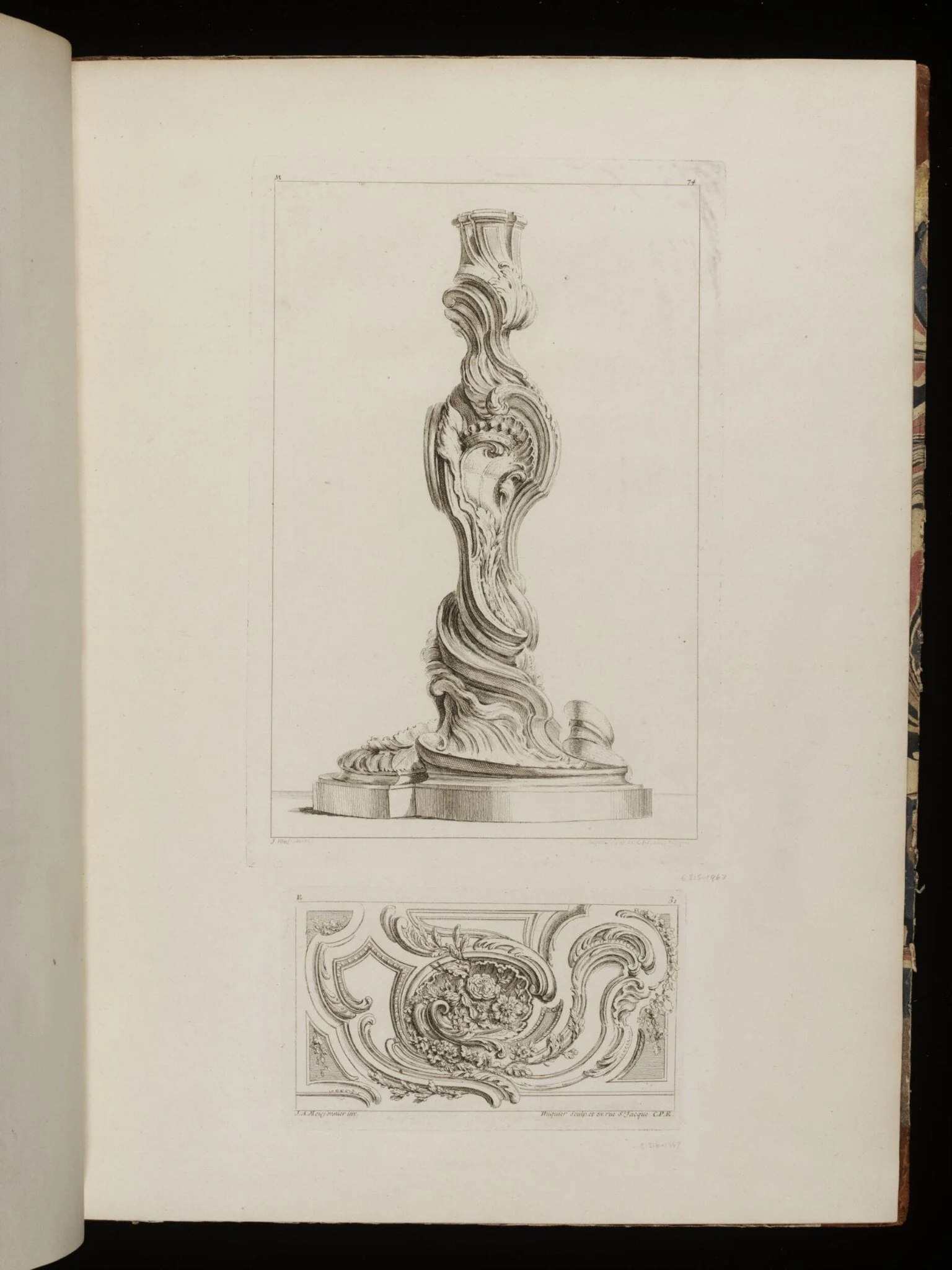 Dousieme livre des Oeuvres de J. A. Messonnier [<i>sic</i>] Livre de Chandeliers de Sculpture en Argent, detail