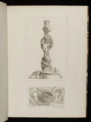 Dousieme livre des Oeuvres de J. A. Messonnier [<i>sic</i>] Livre de Chandeliers de Sculpture en Argent, by Gabriel Huquier, 1745