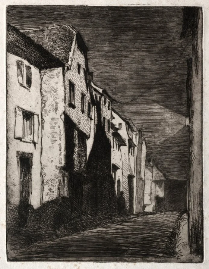 Twelve Etchings from Nature: Street in Saverne, detail