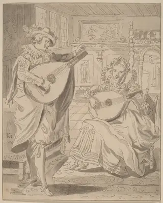 Musical Company, by Cornelis Ploos van Amstel, ink, 1772