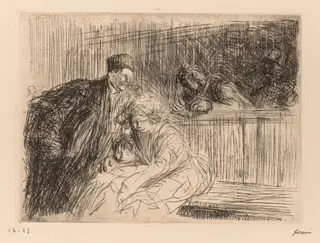 L'Avocat Parlant au prevenu, by Jean-Louis Forain, 1909