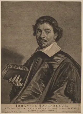 Johannes Hoornbeeck, by Jonas Suyderhoff, ink, 1651