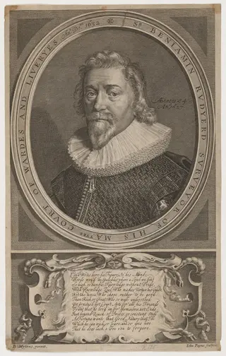 Sir Benjamin Rudyerd, Politician and Poet, by John Payne, ink, 1627
