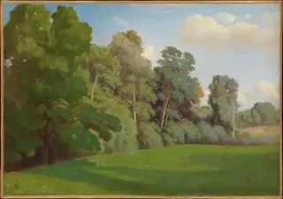 Edge of a Wood, by Théodore Caruelle d'Aligny, oil, 1850