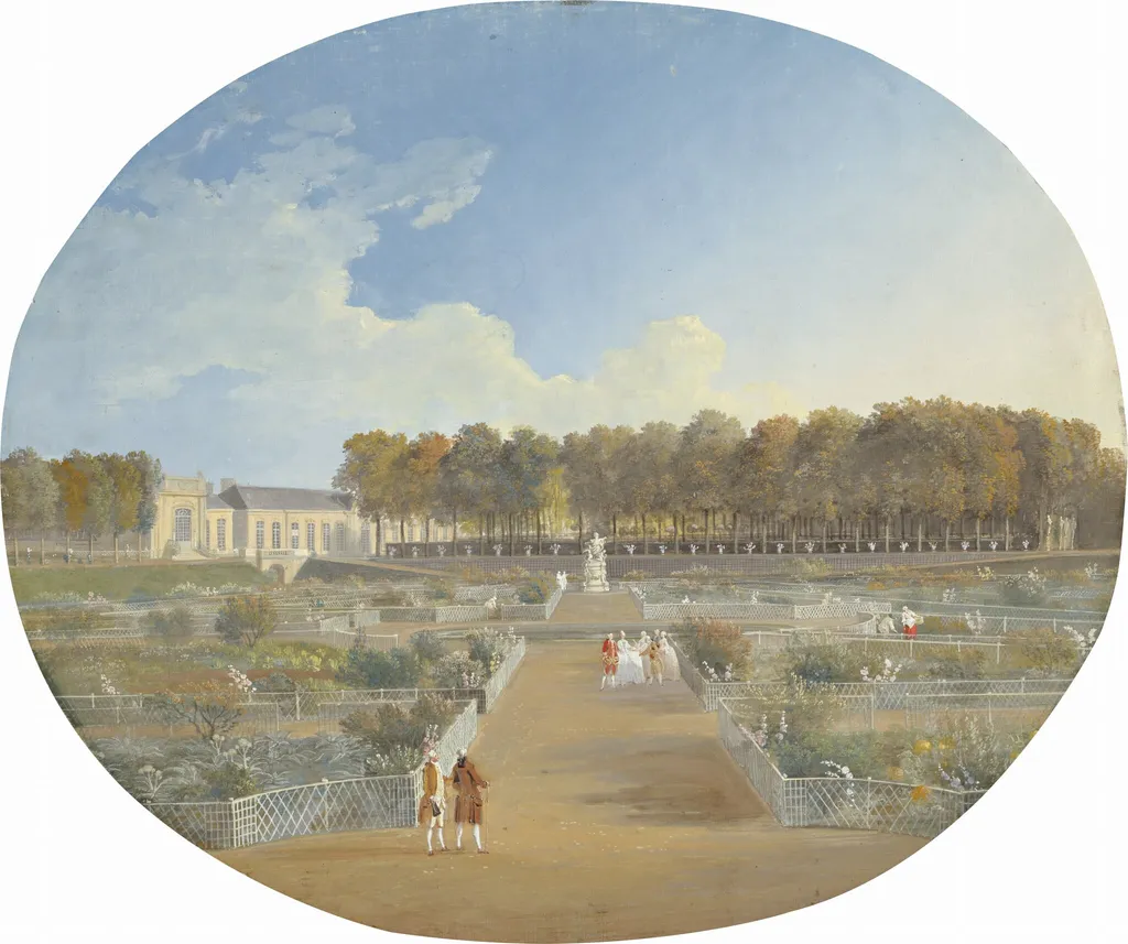 The Potager of the Hôtel de Valentinois in Passy, by Nicolas Pérignon, gouache, 1780