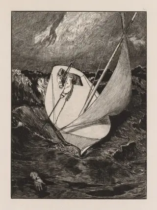 A Glove:  The Rescue, by Max Klinger, 1880
