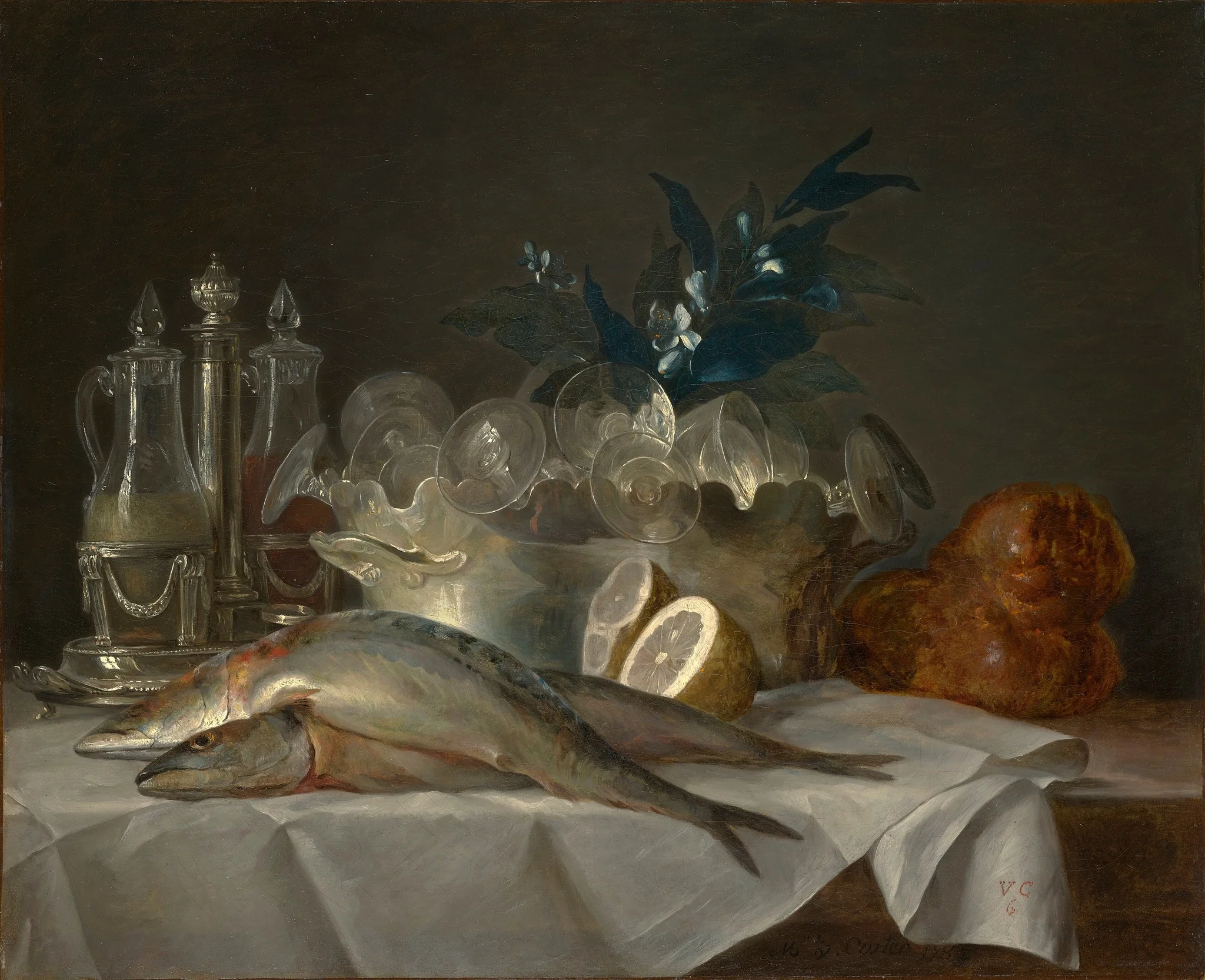 Still Life with Mackerel, detail
