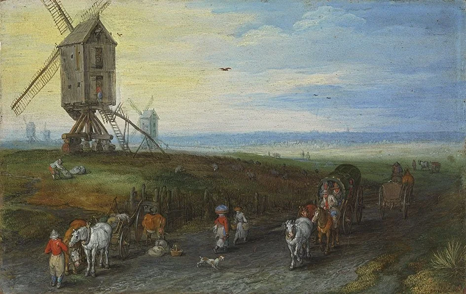 Country Road with Windmill, detail