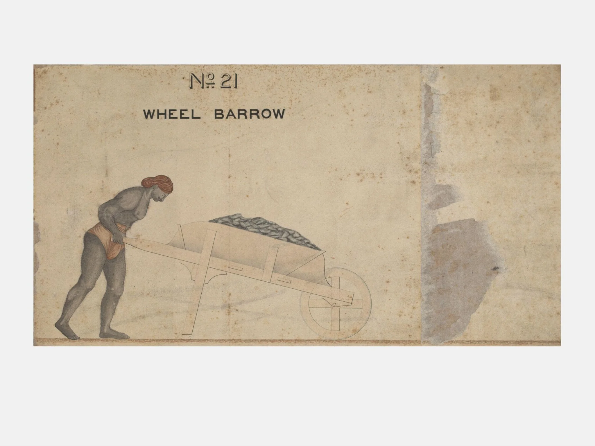 One of twenty-one drawings of various types of indigenous conveyance in Poona showing side view and section., detail