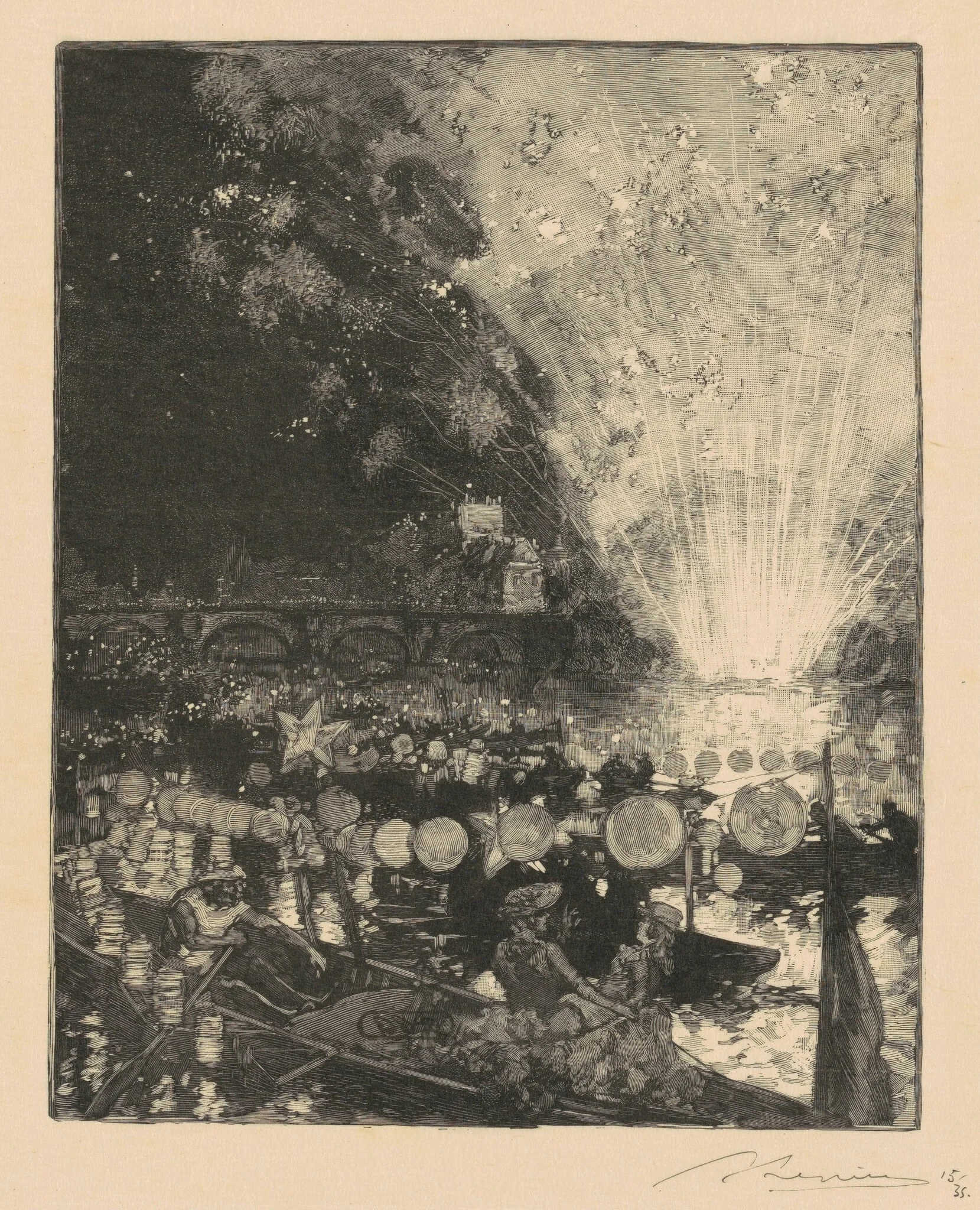 Fete Venetienne sur la Seine, detail